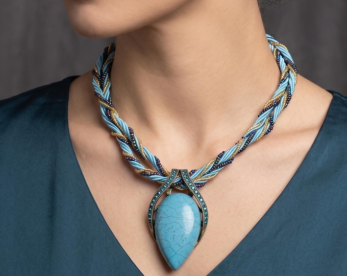 Multilayer Beaded Ethnic Choker Necklace, Boho Statement Jewelry, Vintage Style Accessory