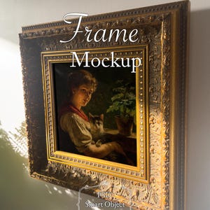 Maqueta de marco cuadrado de primer plano, marco barroco angular, plantilla de arte mural minimalista vintage, relación de aspecto 1:1 (objeto inteligente PSD)