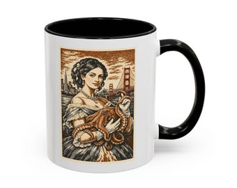 Victorian Octopus Lady San Francisco mug | Accent Coffee Mug