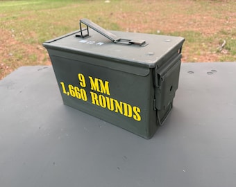 3D Printed 9mm Ammo Storage Trays with M2A2 Can (1,660 Rounds)
