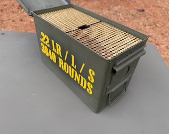 3D printed 22 lr/l/s ammunition storage with waterproof steel box. Capable of holding 3,840 rounds of ammo. (Ammunition not included).