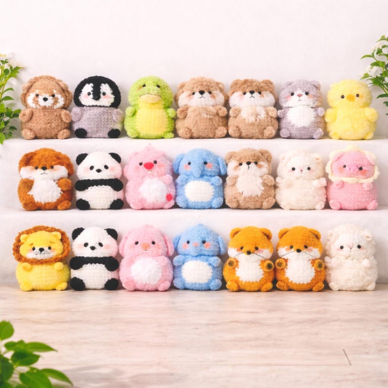 24 Mini Animals Crochet Pattern: Amigurumi Bundle Digital Download image 3