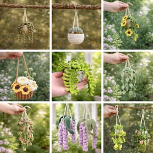 10-i-1-virkat mönsterpaket för bilhängande växter | Bilspegeldekor, PDF-nedladdning