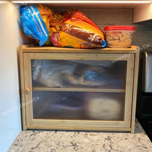 Countertop Bamboo & Glass Double Layer Bread Box, Corner Bread Box,  Bread Storage Bin, Kitchen Bread Bin, Bread Holder, Bread Basket