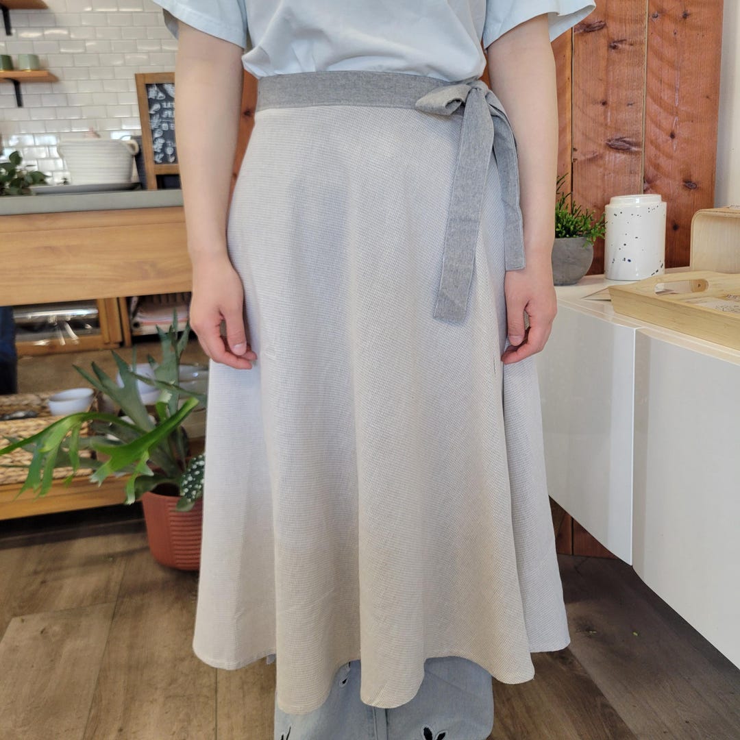 Neutral Cotton Half Apron With Ribbon Ties, Retro Kitchen Aprons ...