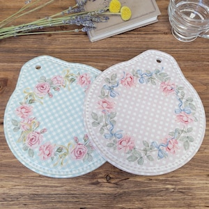 Salvamanteles de cerámica vintage con forma de rosa, decoración de estilo rústico inglés, regalo para amantes del té.