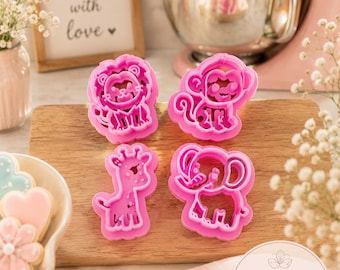 Safari Animal Cracker Cookie Cutter Set | Mini Imprint Mold for Baking, Parties, Showers