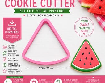 Watermelon Slice Cookie Cutter STL File | 3D Printable Summer Baking (Digital Download)