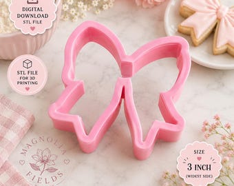3 Inch Bow Cookie Cutter STL File | 3D Printable Fondant Cutter (Digital Download)