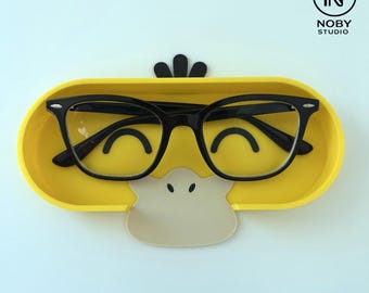 Happy Duck Glasses Holder – 3D Printed Desk Organizer, Kawaii Accessory Tray