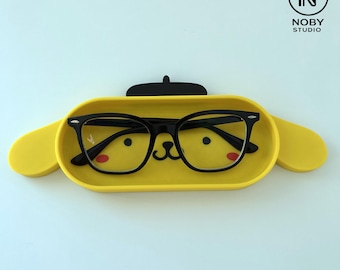 Yellow Puppy Glasses Holder – 3D Printed Desk Organizer Tray – Kawaii Dog Accessory Dock