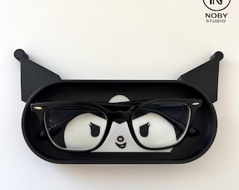 Gothic Cat Glasses Holder Tray – 3D Printed Desk Organizer, Kawaii Accessory Dock