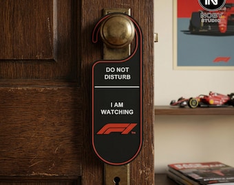 F1 Watching Door Hanger – Do Not Disturb Grand Prix Sign, Racing Fan Gift