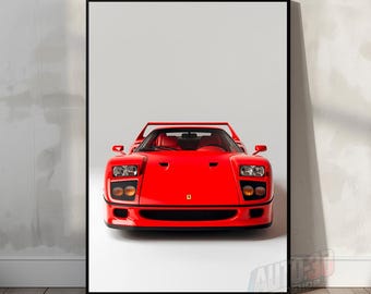 Póster del Ferrari F40, Arte mural del Ferrari F40, Póster de coche, Impresión automotriz, Regalo del Ferrari F40, Arte mural imprimible, Arte del Ferrari F40