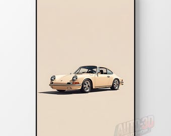 Póster del Porsche 911, arte mural de Porsche, póster de coche, impresión automotriz, regalo de Porsche, arte mural imprimible, arte del 911