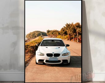 Póster del BMW E92, arte mural de BMW, póster de coche, impresión automotriz, regalo de BMW, arte mural imprimible, arte del E92