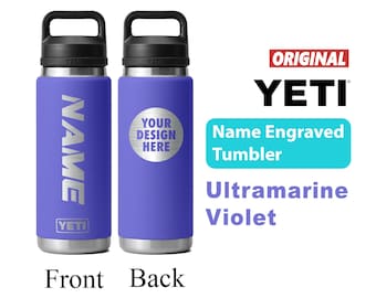 Personalized Yeti Rambler Bottle 26oz, Ultramarine Violet Laser Engraved Stainless Steel Insulated Leakproof Bottle with Chug Cap, Corporate