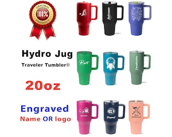 20oz HydroJug Kids Tumbler with Flip Straw & Handle, Personalized Laser Engraved Stainless Steel Leak-Proof, Perfect for School, Sports