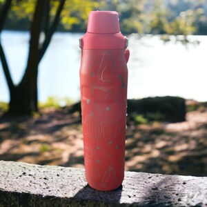 Laser Engraved Stanley 24oz IceFlow Fast Flow Bottle, Personalized Stainless Steel Bottle with integrated cap holder and Lid, Travel & Sport