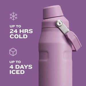 Laser Engraved Stanley 24oz IceFlow Fast Flow Bottle, Personalized Stainless Steel Bottle with integrated cap holder and Lid, Travel & Sport