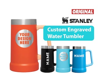 Personalisierter 24 Unzen Stanley Big Grip Biersteinbecher, Laser gravierter Edelstahl-Hochleistungsbecher mit Griff, Partybecher, Freundgeschenk