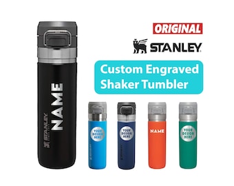 Borraccia Stanley Go Quick Flip GO personalizzata da 36 oz, in acciaio inossidabile con incisione laser e tappo a pulsante, ideale per la scuola.