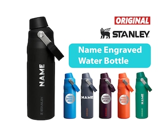 Lasergravierte Stanley 24 Unzen IceFlow Fast Flow Flasche, personalisierte Edelstahlflasche mit integriertem Kappenhalter und Deckel, Reisen & Sport