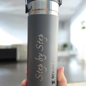Personalized Stanley 36oz Go Quick Flip GO Water Bottle, Laser Engraved Stainless Steel Bottle with Push Button Lid, School Bottle