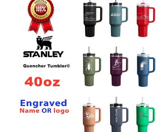 Personalized Stanley 40oz Quencher Tumbler, Laser Engraved Stainless Steel Tumbler with lid and Straw, Drinkware, Name & Logo Tumbler