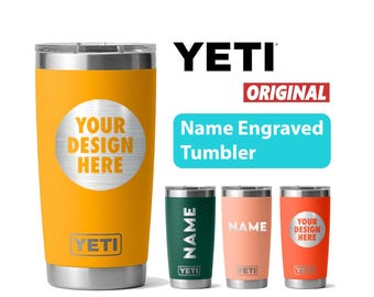 Personalized 20oz Yeti Rambler Tumbler, Laser Engraved Stainless Steel Custom Cup with MagSlider Lid, Birthday Gift, Reusable Tumbler