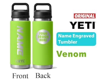 Borraccia Yeti Venom Rambler incisa al laser, borraccia termica in acciaio inossidabile personalizzata a prova di perdite con tappo a beccuccio, ideale per aziende.