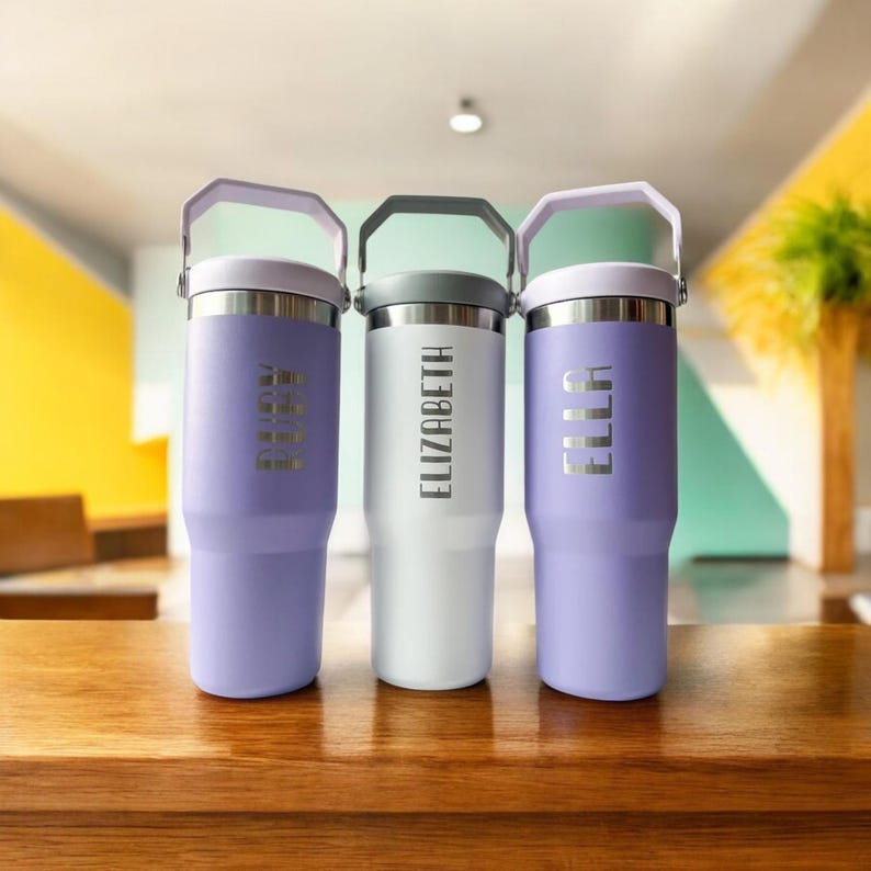 Custom Stanley 30oz IceFlow Flip Straw Tumbler, Personalized Laser Engraved Stainless Steel Travel Cup, Boyfriend Gift, Graduation Gift