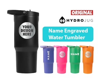 Bicchiere sportivo HydroJug da 20 once con cannuccia, bicchiere in acciaio inossidabile personalizzato con incisione laser e cannuccia, bottiglia termica a prova di perdite con isolamento sottovuoto.