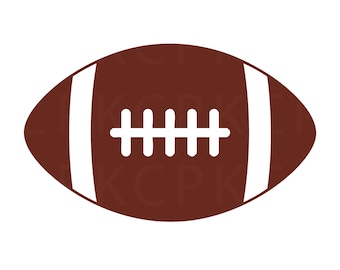Pode incluir: Um gráfico de uma bola de futebol americano castanha com duas faixas verticais brancas nas laterais e um padrão central de atacadores brancos. O design é apresentado como uma ilustração plana e estilizada com linhas nítidas e um preenchimento de cor castanha.