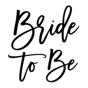 以下が含まれることがあります： Bride to Beというテキストが、黒く流れるような筆記体フォントで書かれています。文字は無地の白い背景に対して太く暗い色で、優雅なループと繋がったストロークが特徴で、フレーズを構成する3つの単語を形成しています。