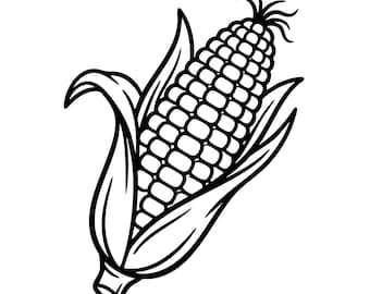 Corn SVG, Corn PNG, Popcorn Svg, Corn Cut File, Clipart, Digital File, Svg File, Silhouette, Instant Download