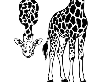 Lustige Giraffe SVG: T-Shirt Design, Safari, Tier Humor, spähende Giraffe, Kinder Design, Cut Files, SVG, PNG, Instant Download