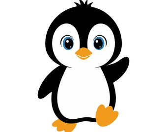 Süßer Baby Pinguin SVG: T-Shirt Design, Winter Clipart, Kindergrafik, Babyparty, Schnittdateien, SVG, PNG, Sofort Download