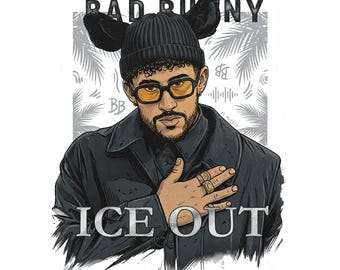 Bad Bunny ICE OUT Png Svg for Shirt, Poster, Mug, 520 bad bunny svg, 520 bad bunny, Benito Awards Ice Out Shirt
