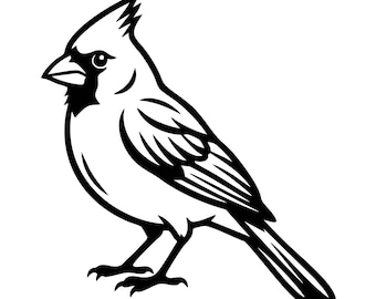 Cardinal SVG, Bird SVG, Cardinal Png, Bird Cut File, Clipart, Digital File, Svg File, Silhouette, Instant Download