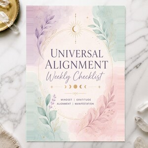 Manifestation Wall Life Printable, Weekly Alignment Checklist, Gratitude and Affirmations Journal