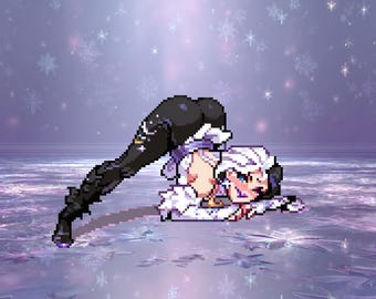 Paquete de pegatinas Pixel de Luna Snow Gala / 3 pegatinas brillantes de fan art / Traje de Manyeo de Marvel Rivals / Conjunto de pixel art inspirado en Hellfire Gala