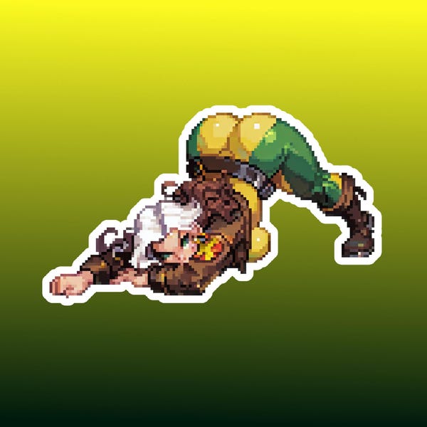 Rogue Pixel Art Stickerpakket | Marvel Rivals | 3 glanzende pin-up stickers | X-Men Gaming Fan Art
