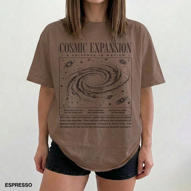Space Science Shirt, Physics T-Shirt, Cosmos Astrophysics Student, STEM Gift, 90s Y2K Retro Tee Espresso