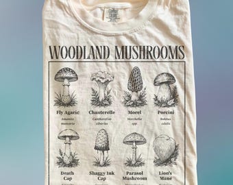 Vintage Mushroom Shirt, Whimsical Fantasy T-Shirt, Biology Graphic Tee, Science Teacher Gift