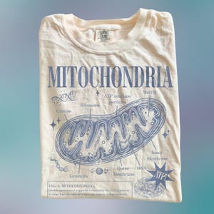Mitochondria Funny Science T-Shirt, Retro Biology Graphic Top, Comfort Colors Y2K Tee, STEM Gift