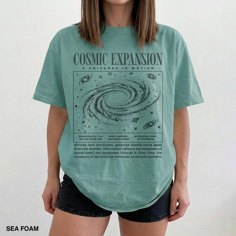 Space Science Shirt, Physics T-Shirt, Cosmos Astrophysics Student, STEM Gift, 90s Y2K Retro Tee Seafoam