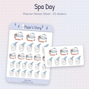 Spa Day Planner Stickers | Bath Time Self-Care Journal Decor