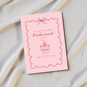 Winkeluitnodiging bruidsmeisjesjurk | Zeg ja tegen de jurk (digitale uitnodiging)