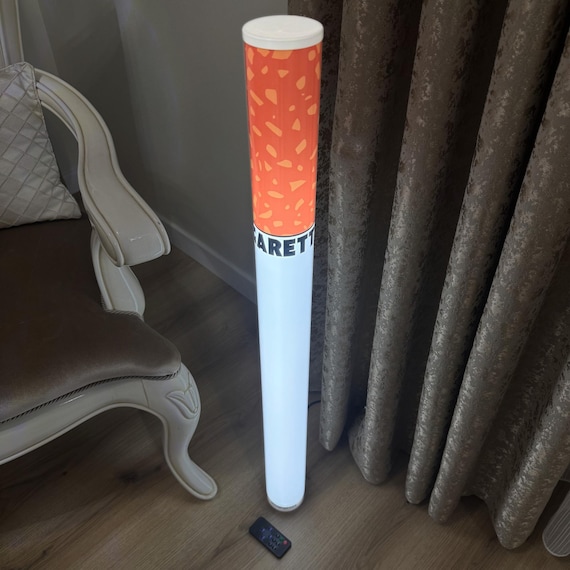 Giant Cigarette Floor Lamp: Retro Pop Art Lighting, Man Cave Decor, Home Bar Lamp, Unique Statement Light